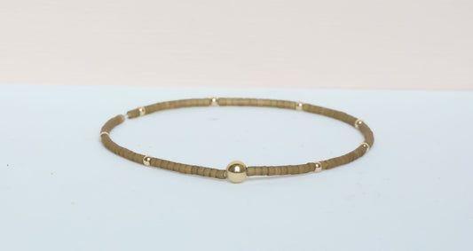 Dark Matte Canvas Green bracelet - from the Natural Glam Collection of the hope bead co