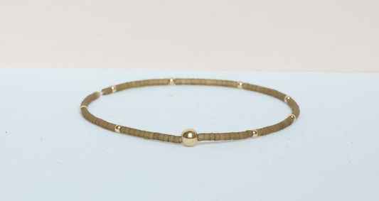 Dark Matte Canvas Green  bracelet - from the Natural Glam Collection of the hope bead co 