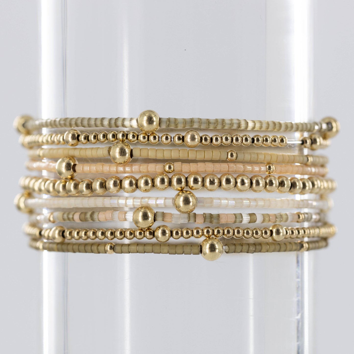 Natural Glam Matte Khaki Bracelet